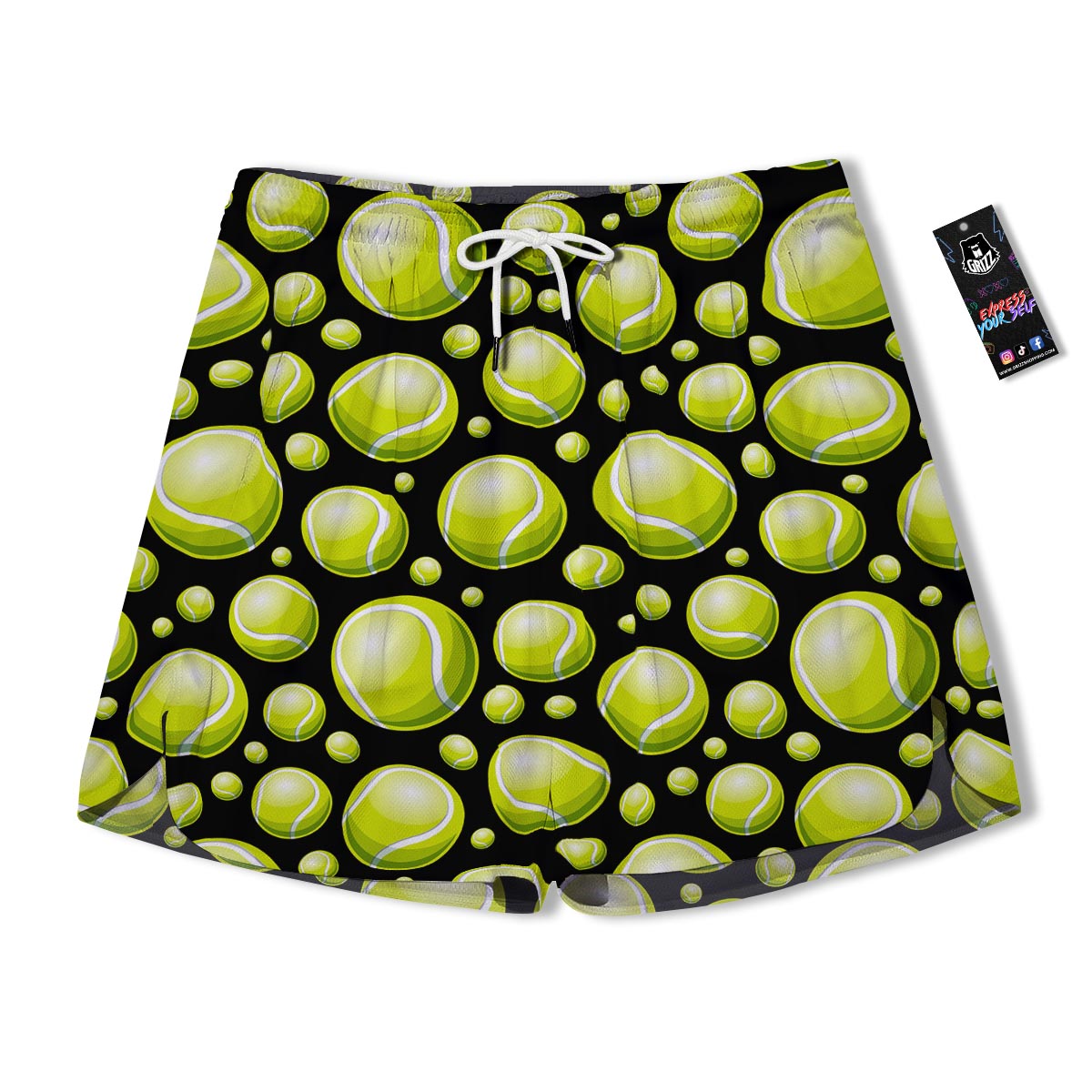 Tennis Balls Print Pattern Men's Running Shorts-grizzshop