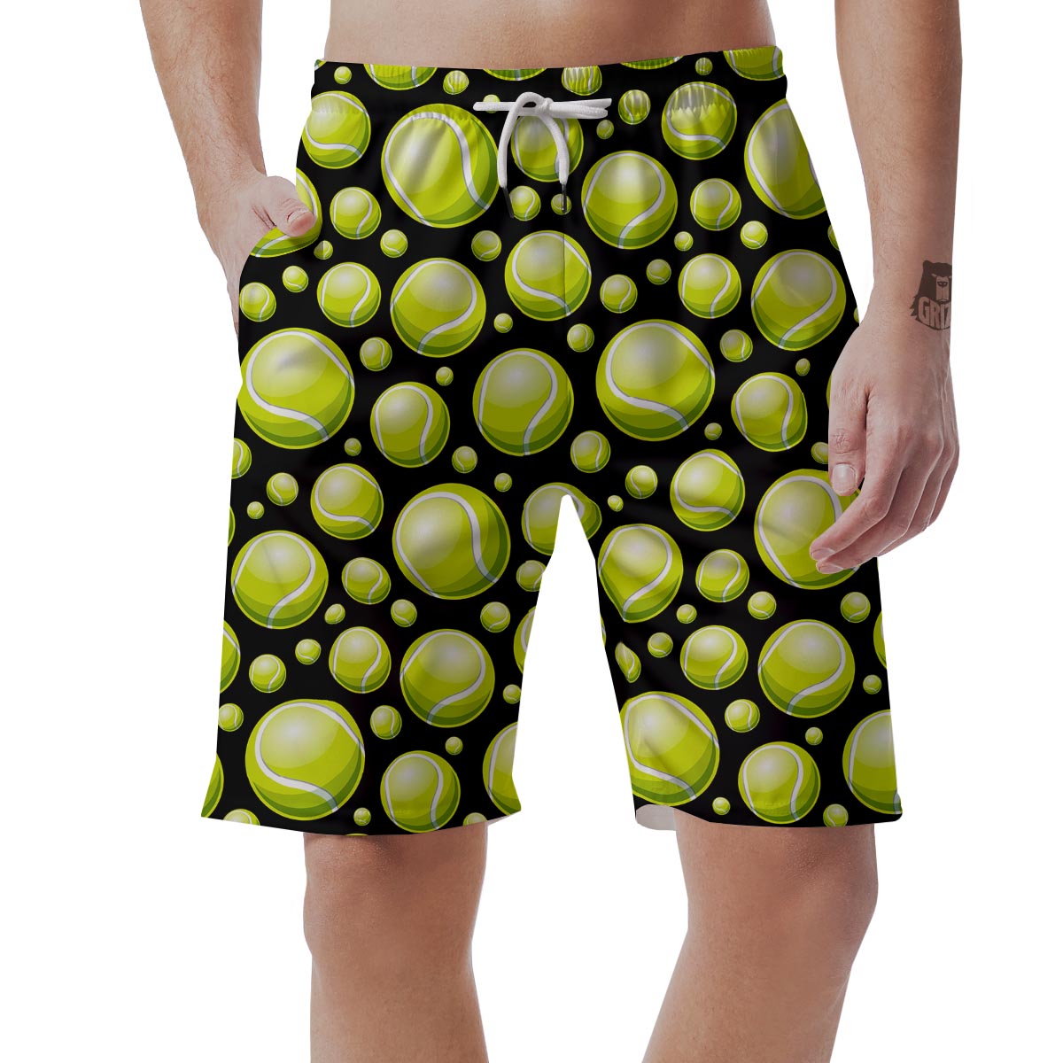 Tennis Balls Print Pattern Men's Shorts-grizzshop