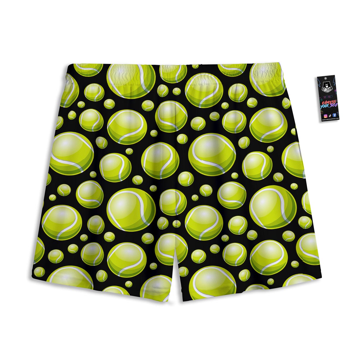 Tennis Balls Print Pattern Mesh Shorts