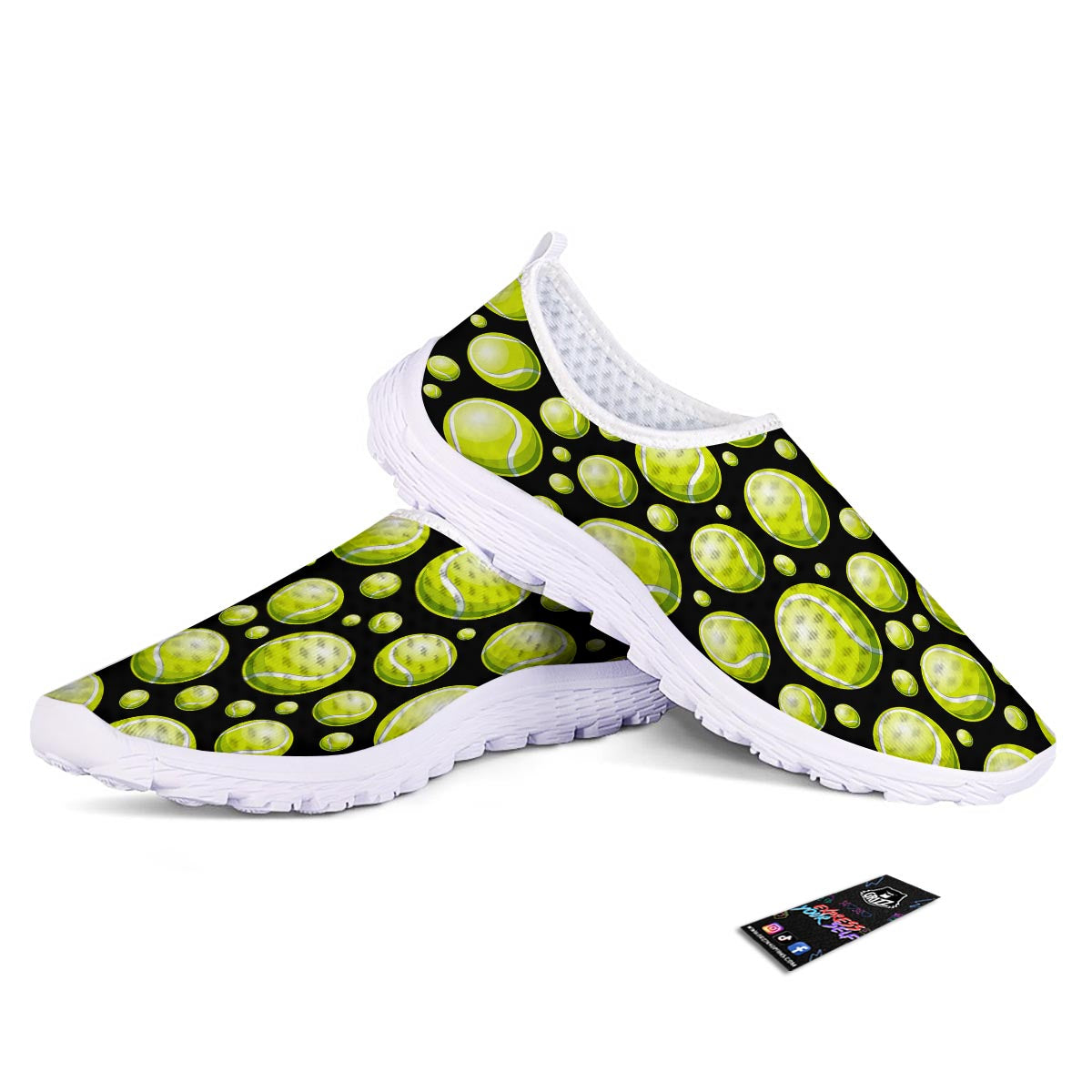 Tennis Balls Print Pattern Nurse Shoes-grizzshop