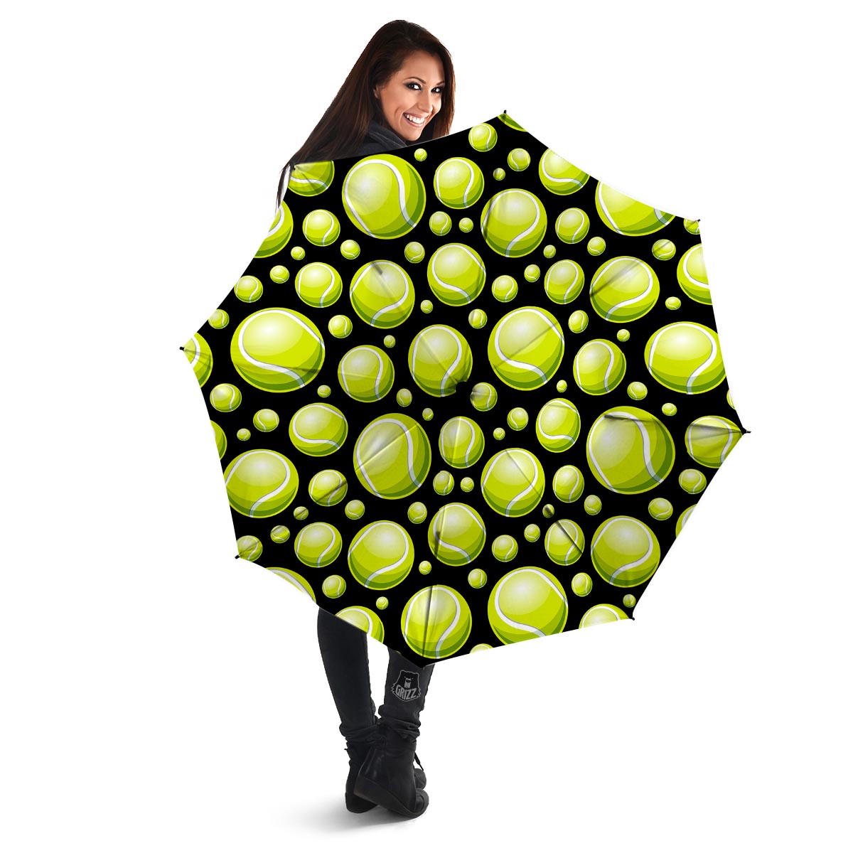 Tennis Balls Print Pattern Umbrella-grizzshop