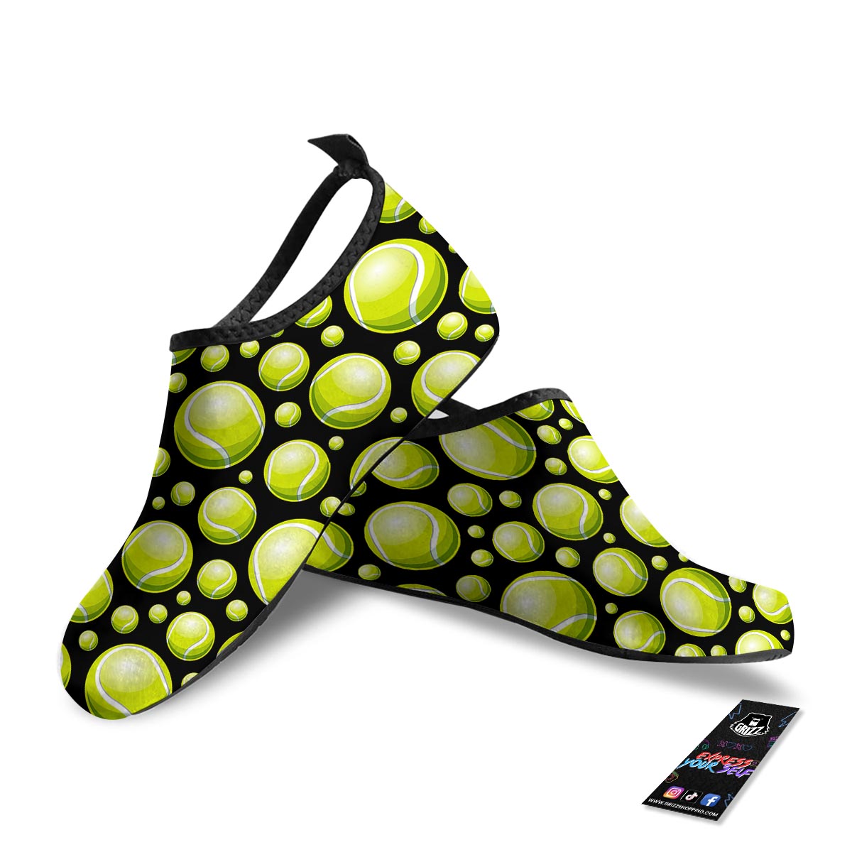 Tennis Balls Print Pattern Water Shoes-grizzshop
