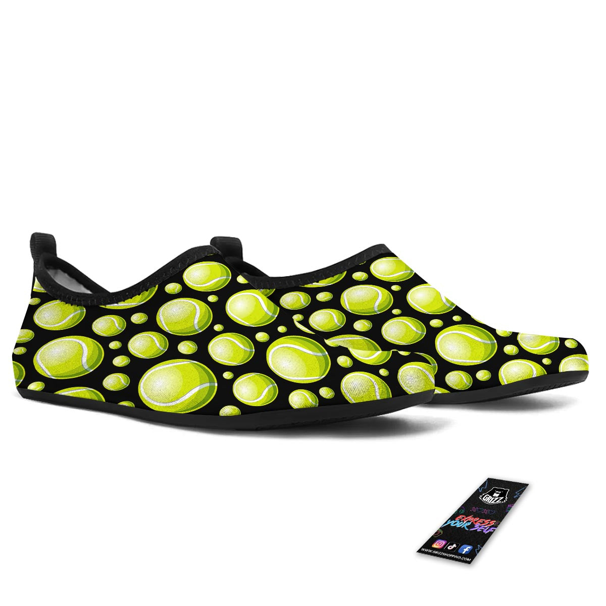 Tennis Balls Print Pattern Water Shoes-grizzshop