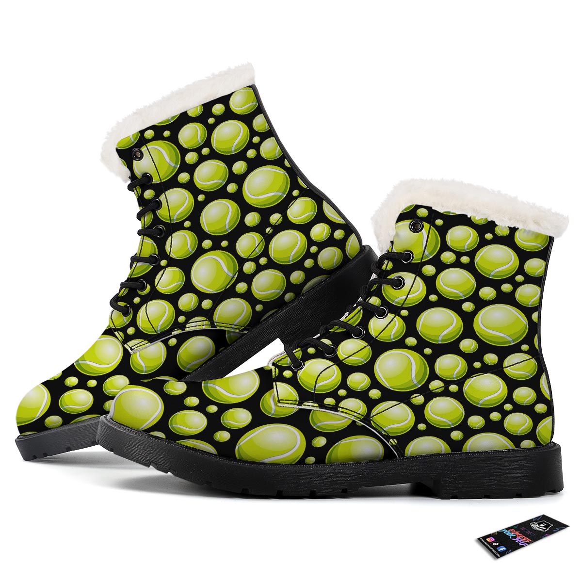 Tennis Balls Print Pattern Winter Boots-grizzshop