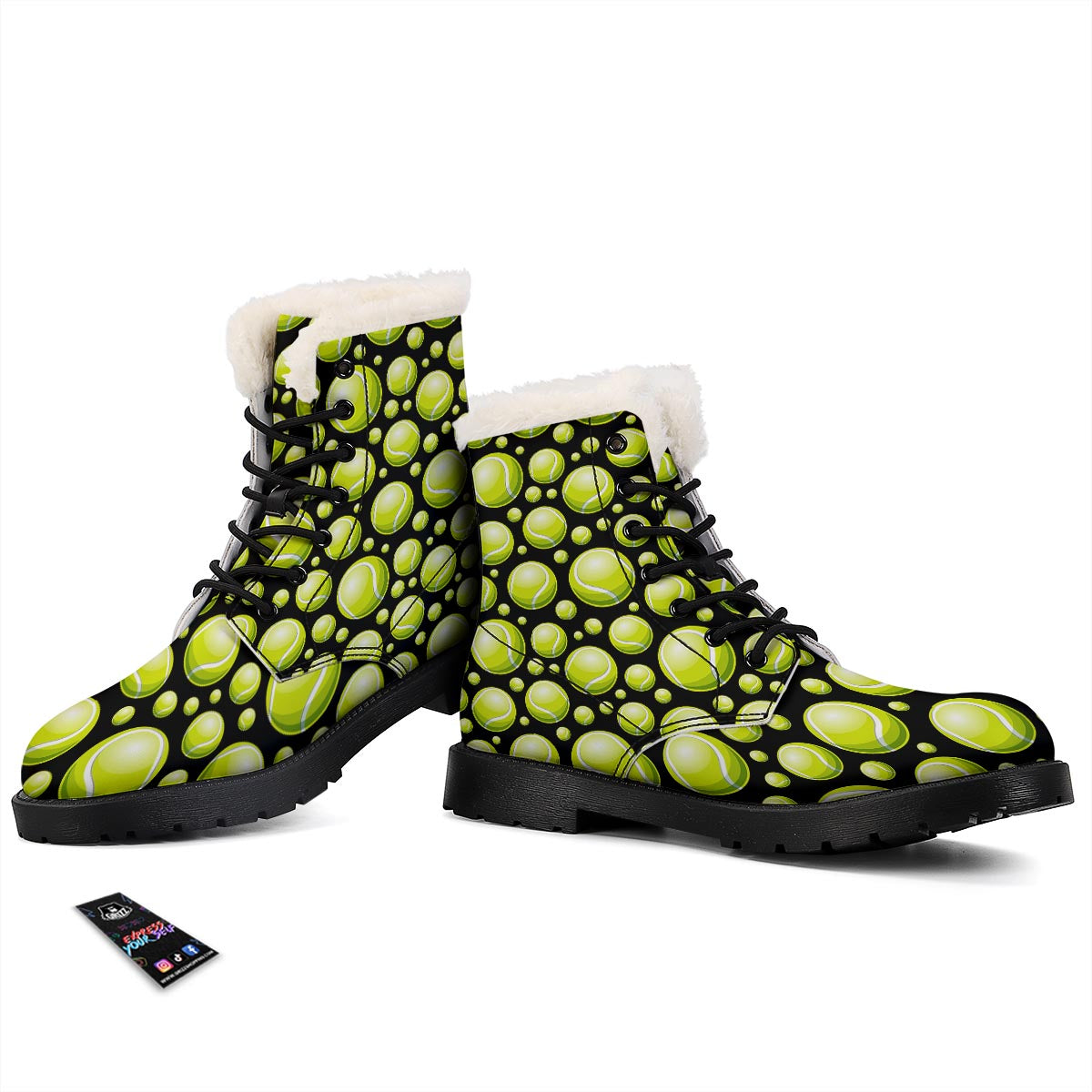 Tennis Balls Print Pattern Winter Boots-grizzshop