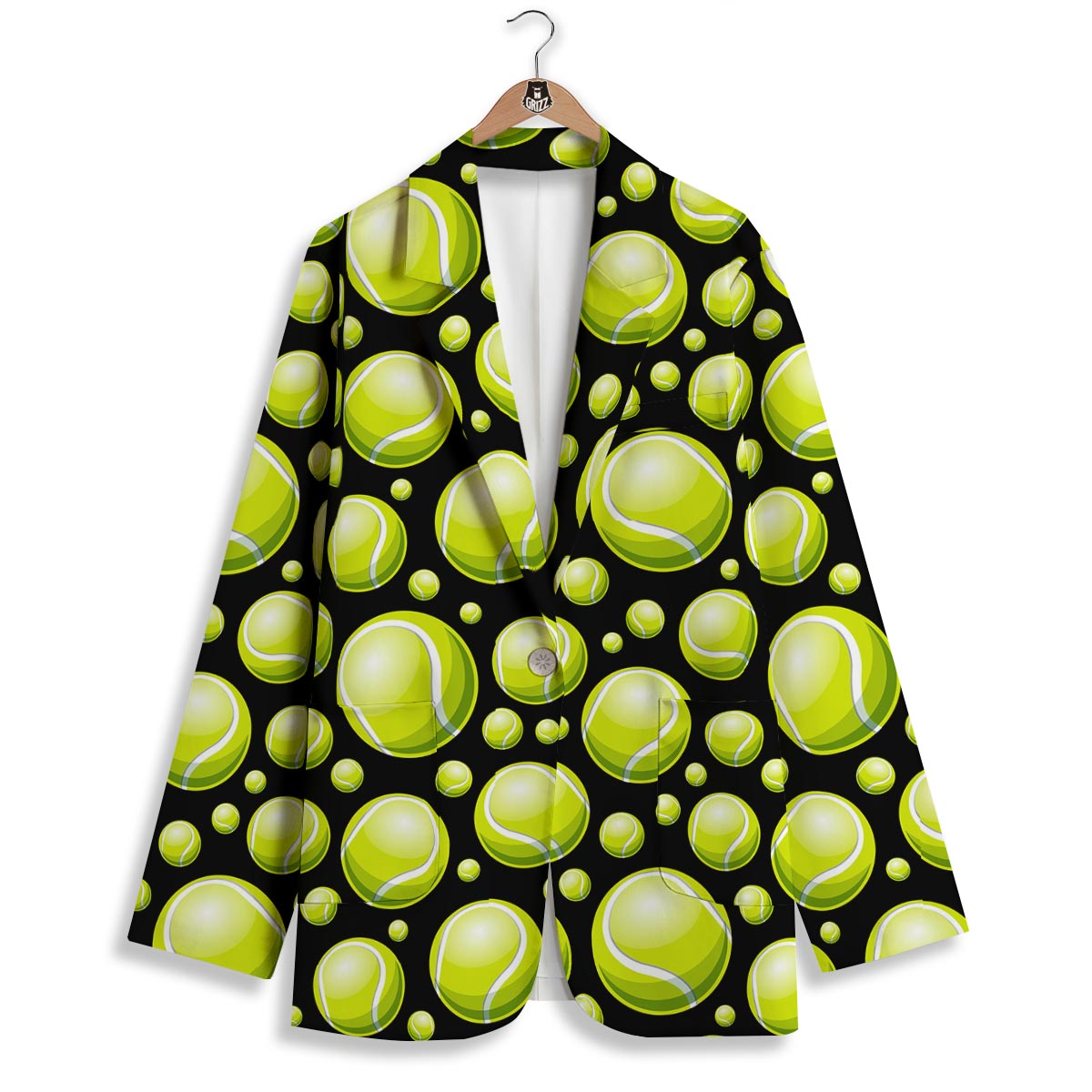 Tennis Balls Print Pattern Women's Blazer-grizzshop