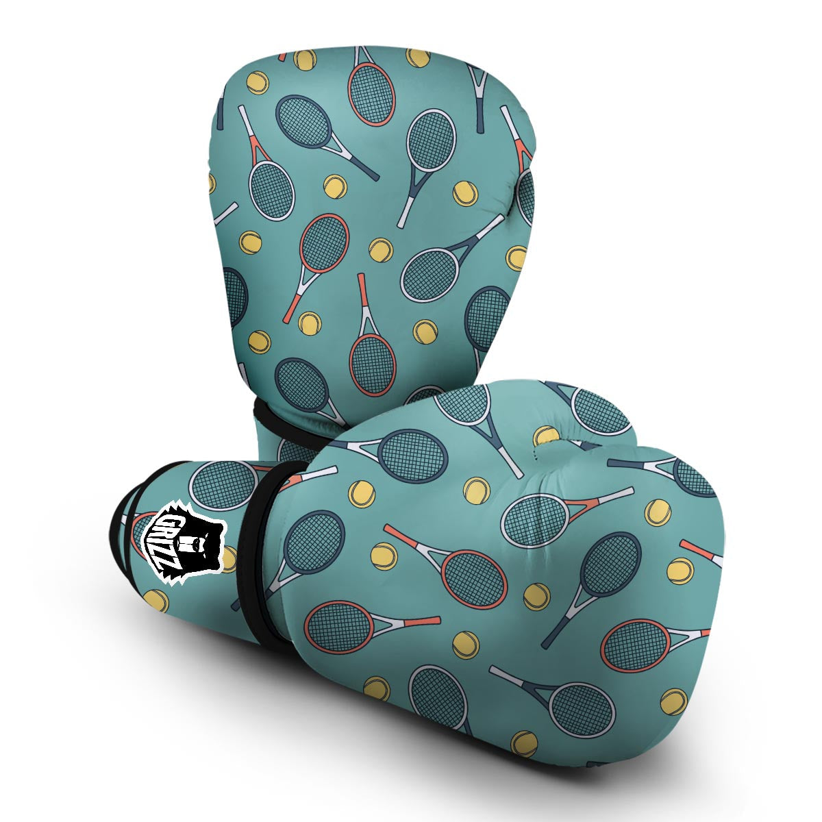 Tennis Print Pattern Boxing Gloves-grizzshop