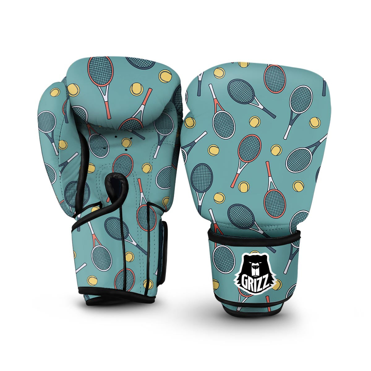 Tennis Print Pattern Boxing Gloves-grizzshop