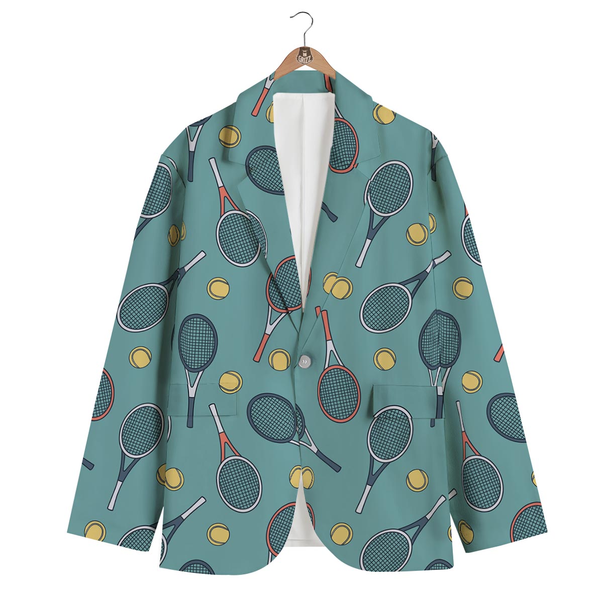 Tennis Print Pattern Men's Blazer-grizzshop