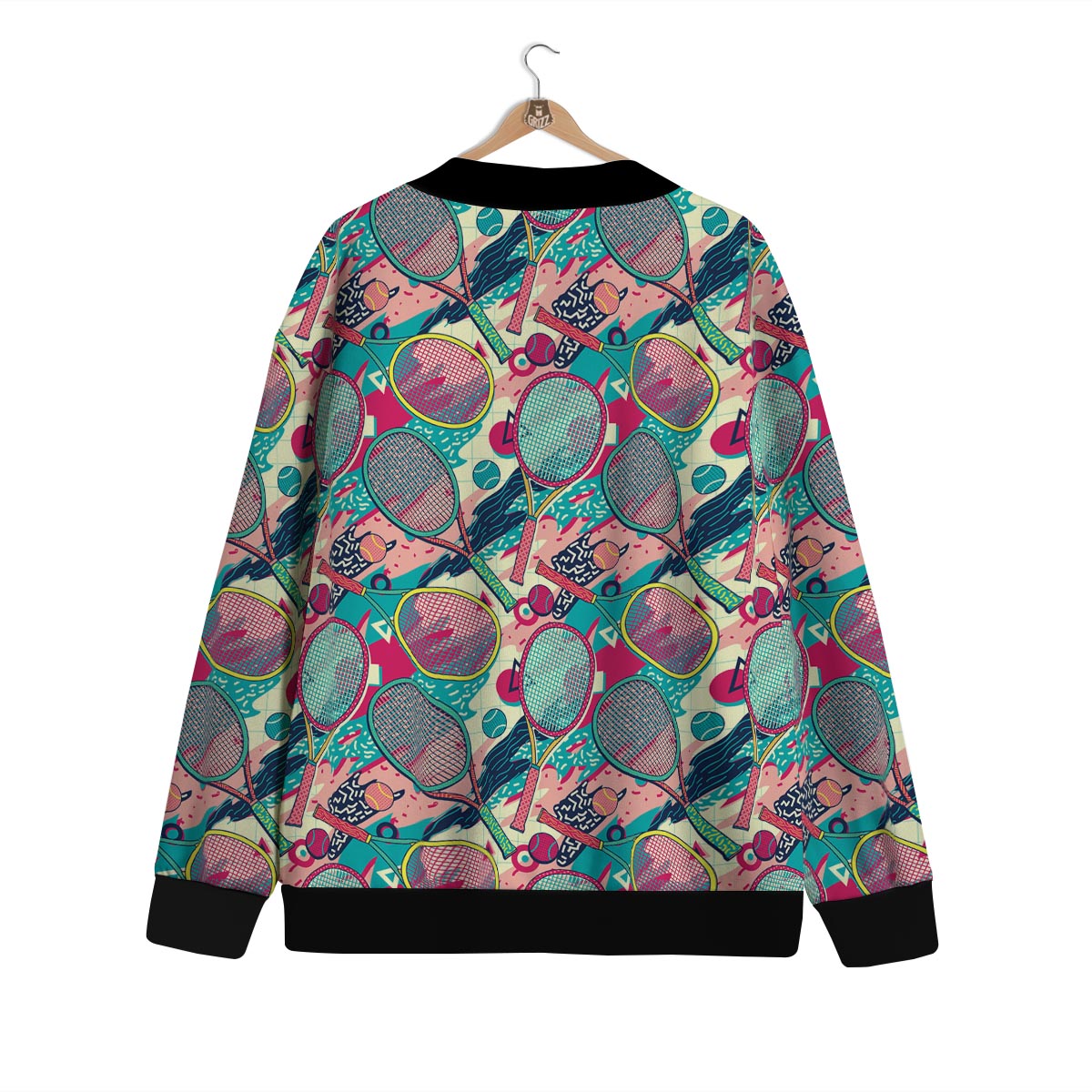 Tennis Retro Print Pattern Cardigan-grizzshop