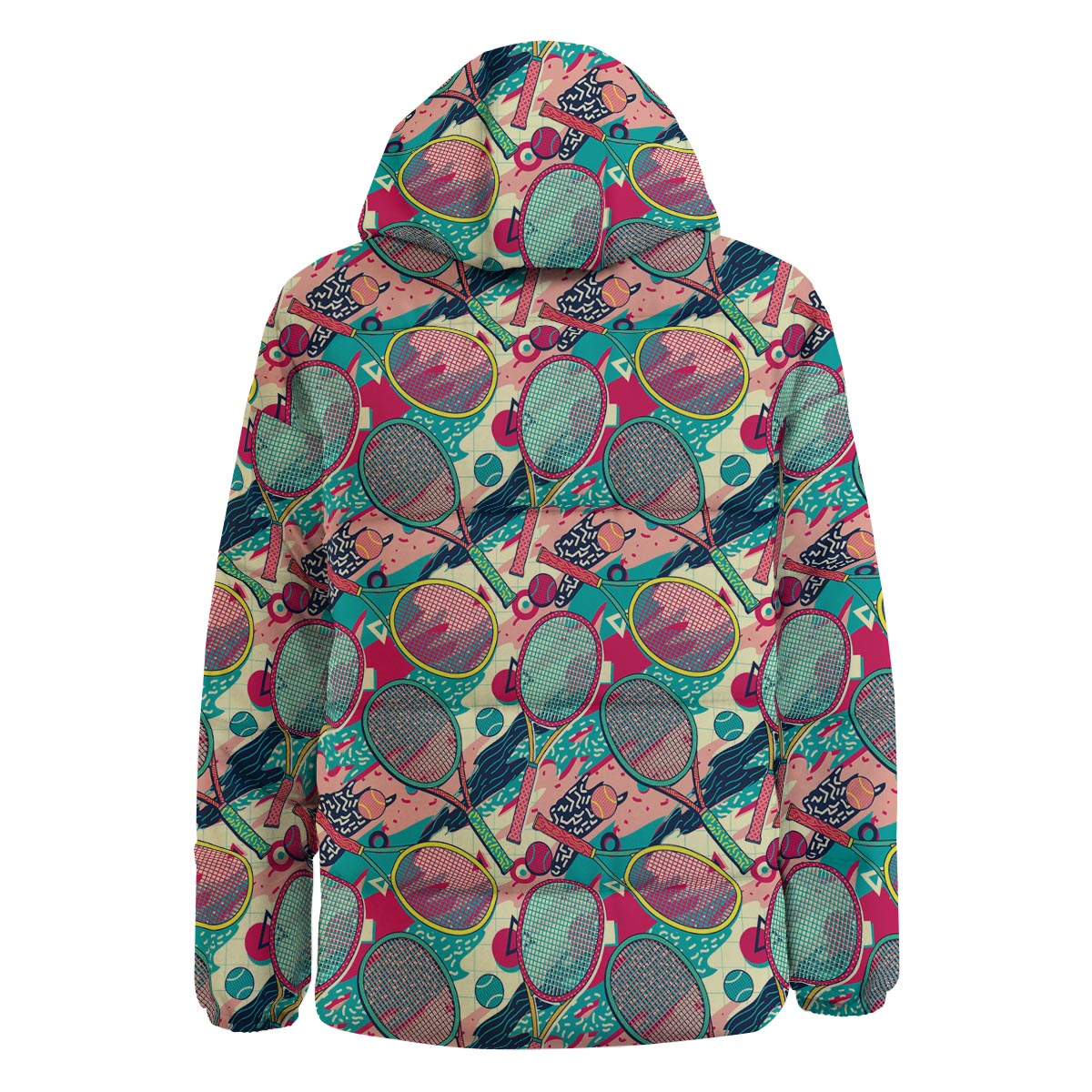 Tennis Retro Print Pattern Down Jacket-grizzshop