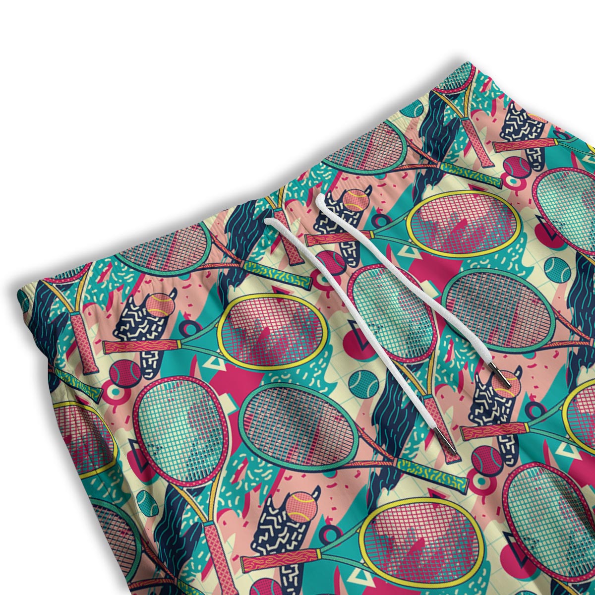 Tennis Retro Print Pattern Men's Athletic Shorts