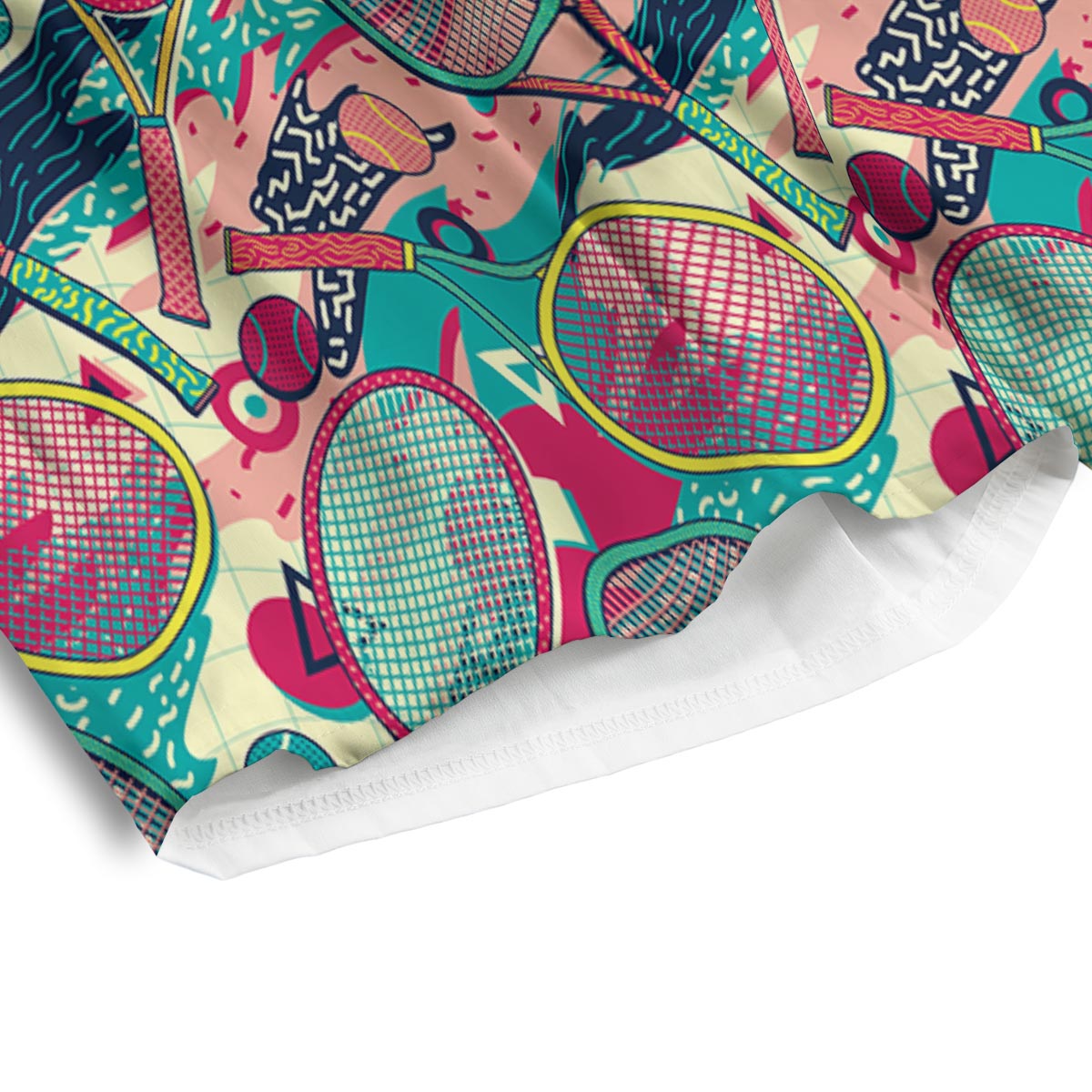 Tennis Retro Print Pattern Men's Athletic Shorts