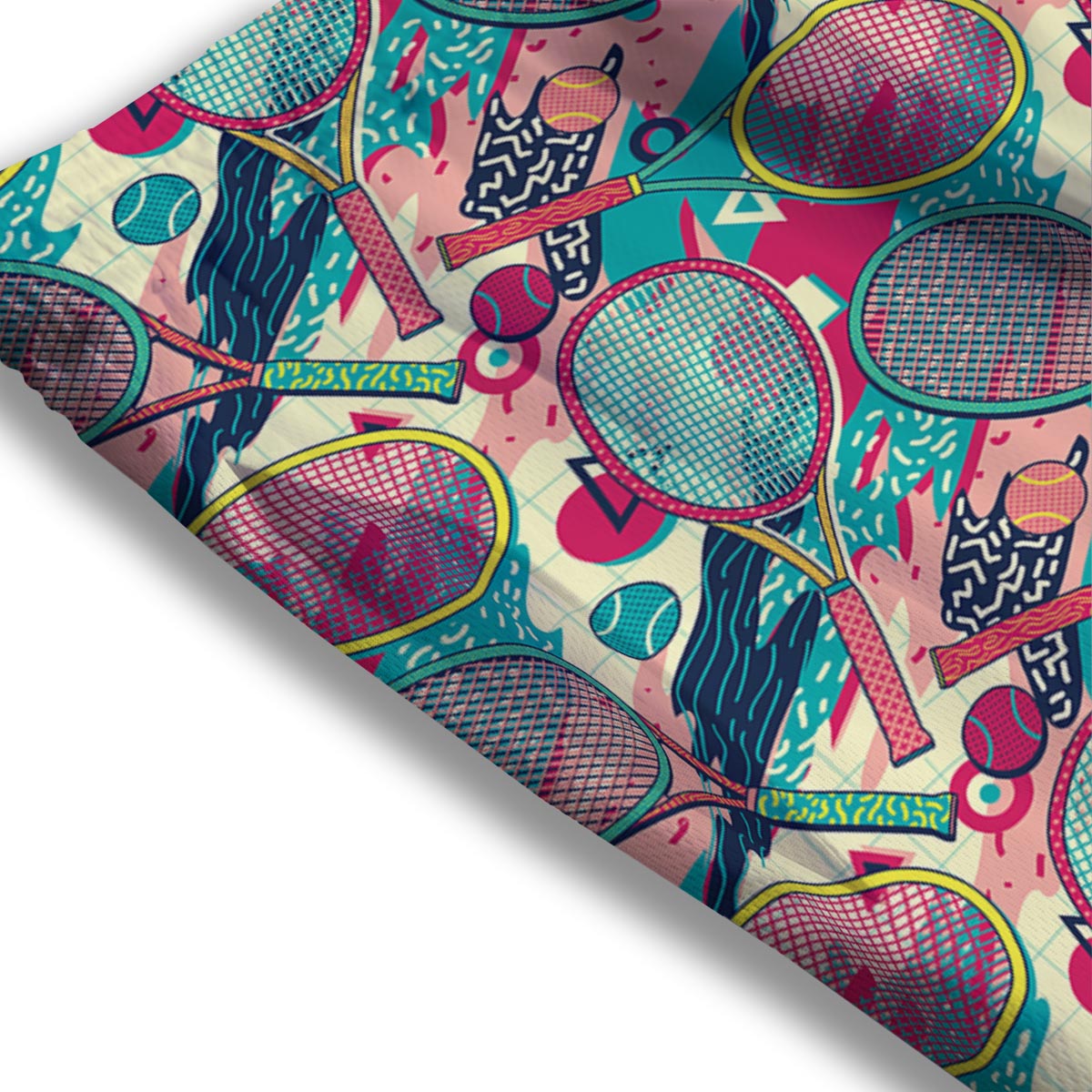Tennis Retro Print Pattern Mesh Shorts