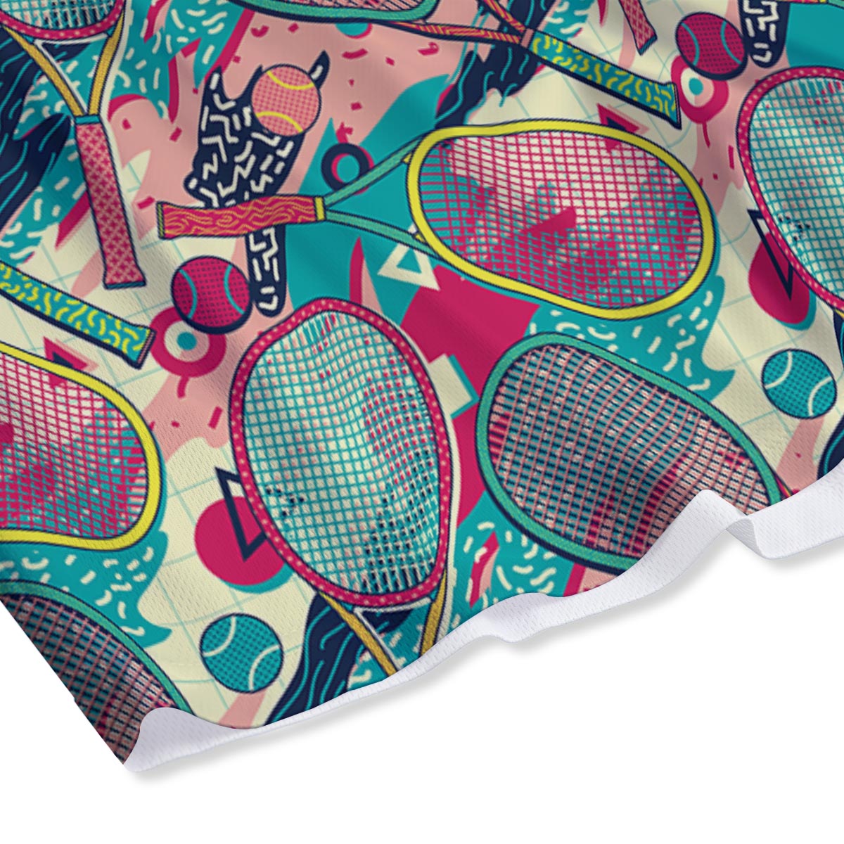 Tennis Retro Print Pattern Mesh Shorts