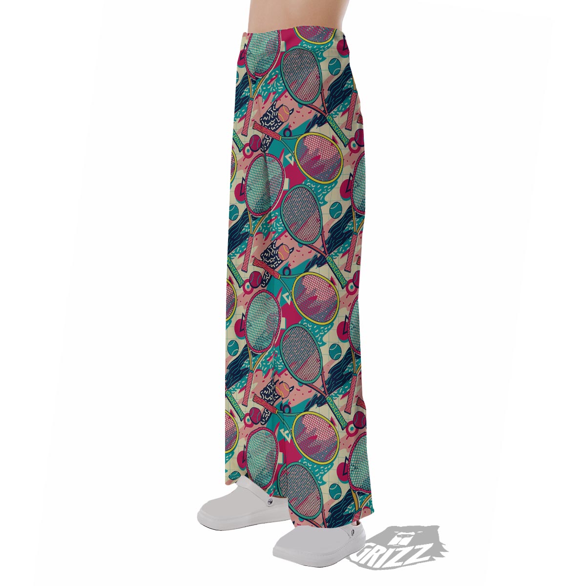 Tennis Retro Print Pattern Pajama Pants-grizzshop