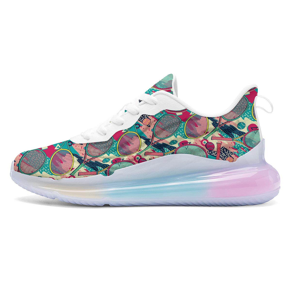 Tennis Retro Print Pattern Running Sneakers-grizzshop