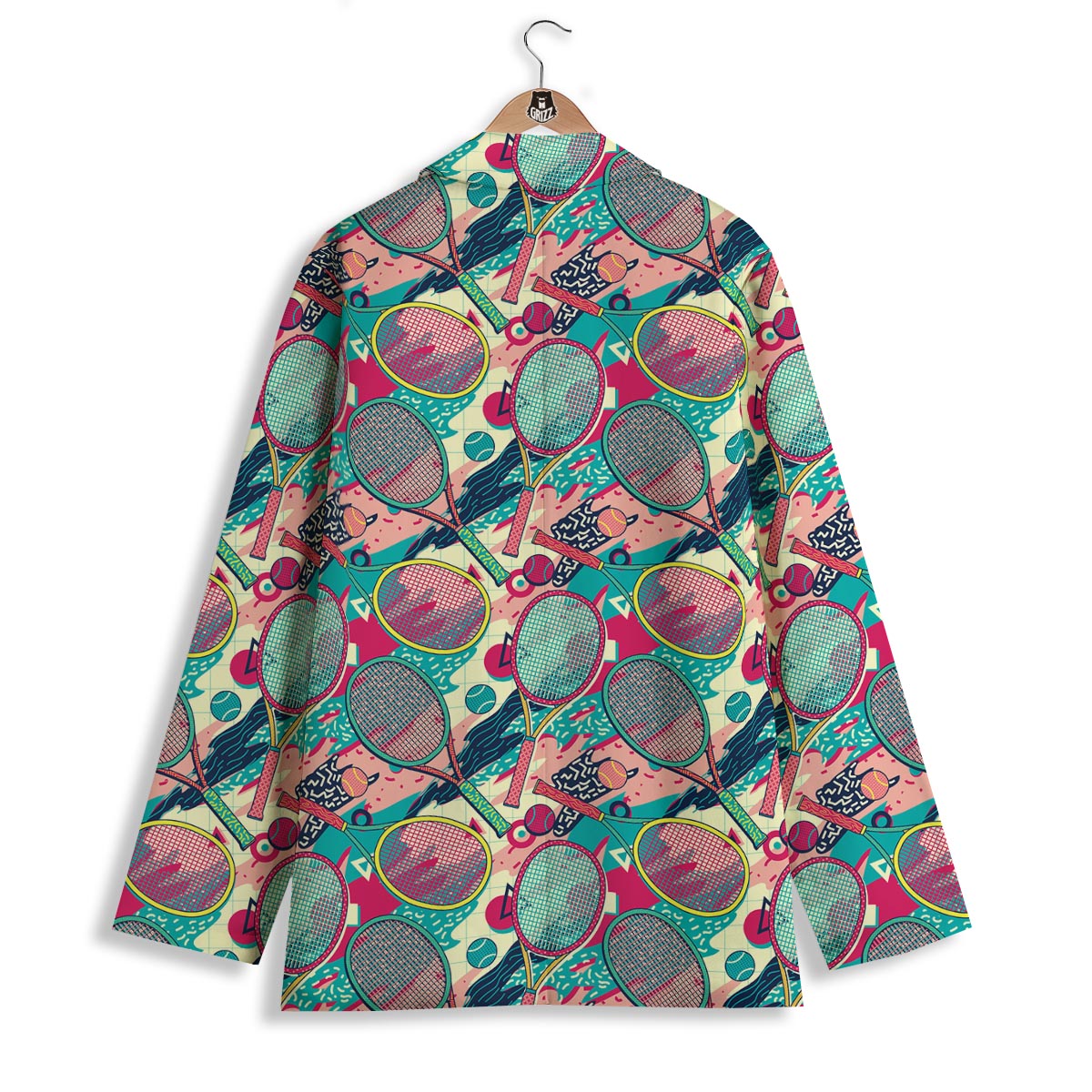 Tennis Retro Print Pattern Women's Blazer-grizzshop