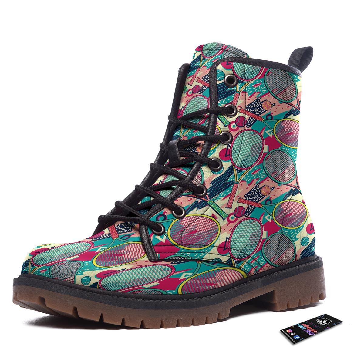 Tennis Retro Print Pattern Work Boots-grizzshop