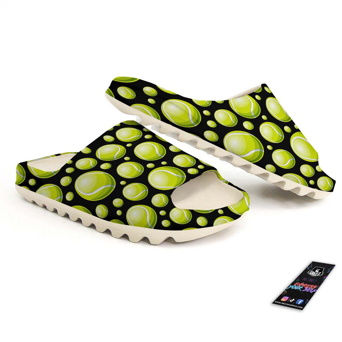 Tennis Balls Print Pattern Sandals-grizzshop