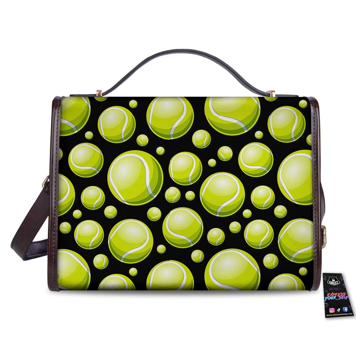 Tennis Balls Print Pattern Women's Satchel Bag
