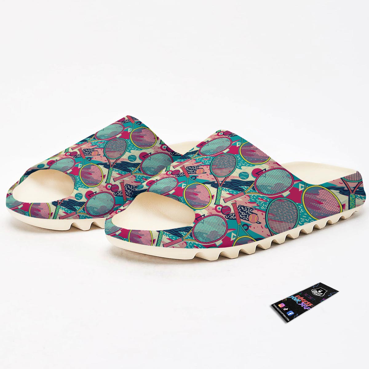 Tennis Retro Print Pattern Sandals-grizzshop