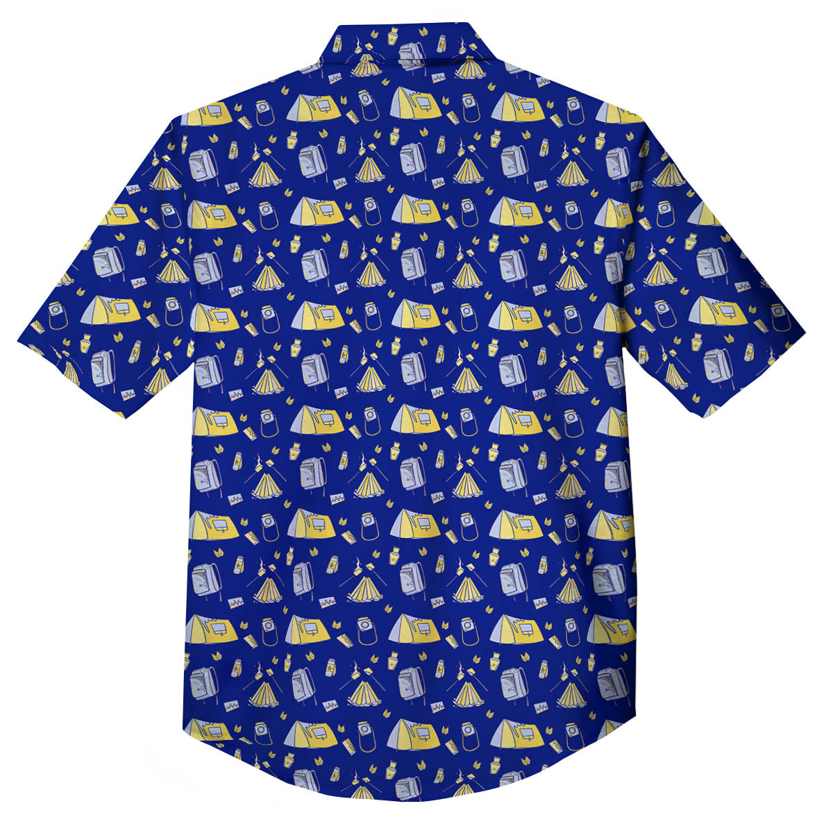 Tent Camping Print Pattern Button Up Shirt-grizzshop