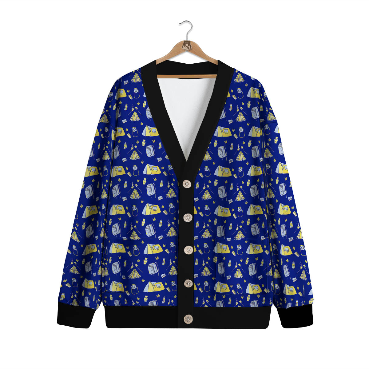 Tent Camping Print Pattern Cardigan-grizzshop