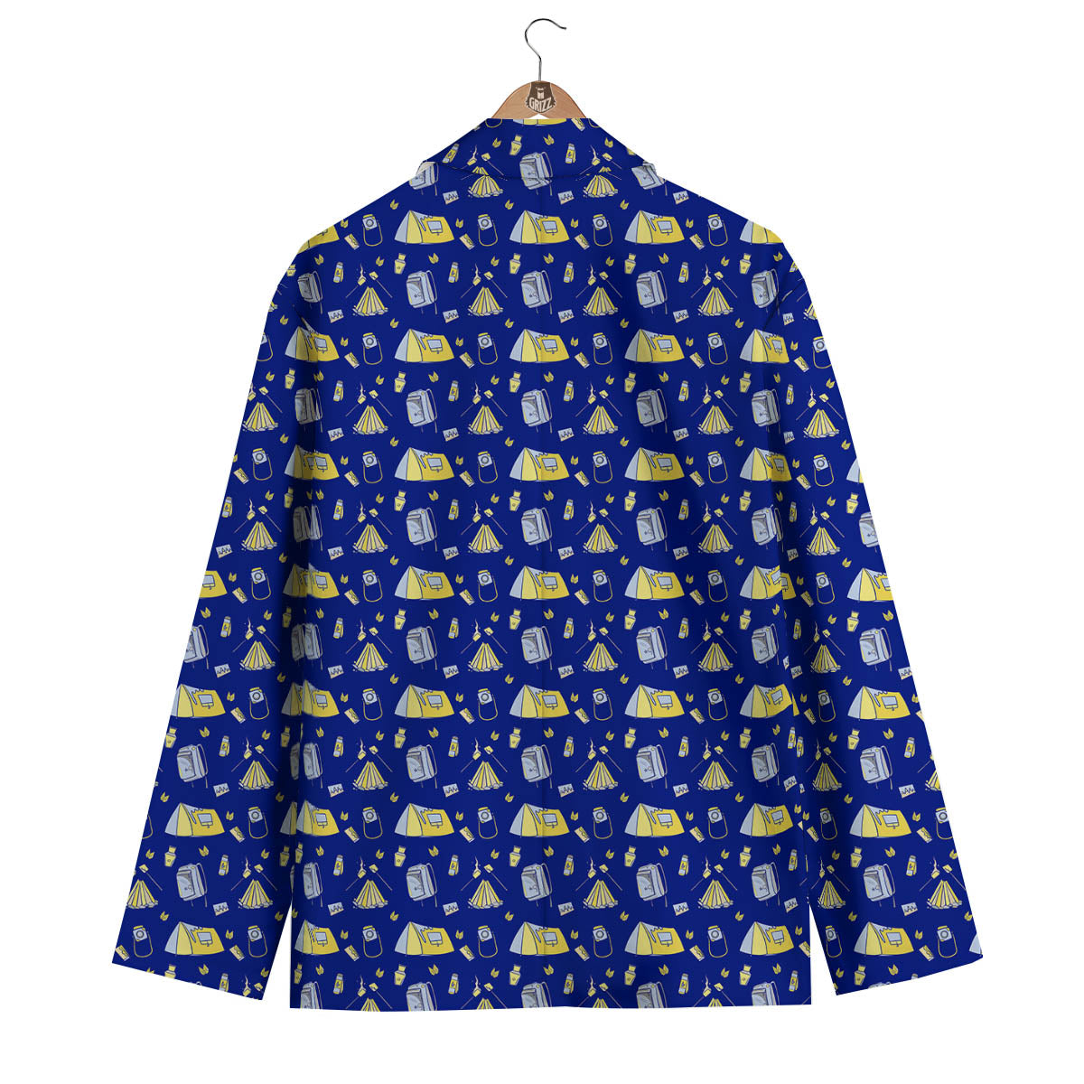 Tent Camping Print Pattern Men's Blazer-grizzshop