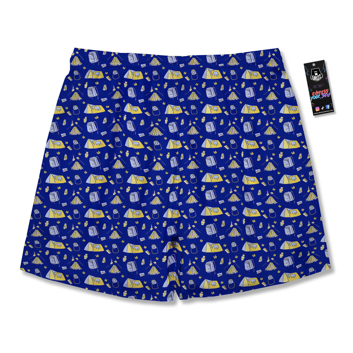 Tent Camping Print Pattern Men's Running Shorts-grizzshop