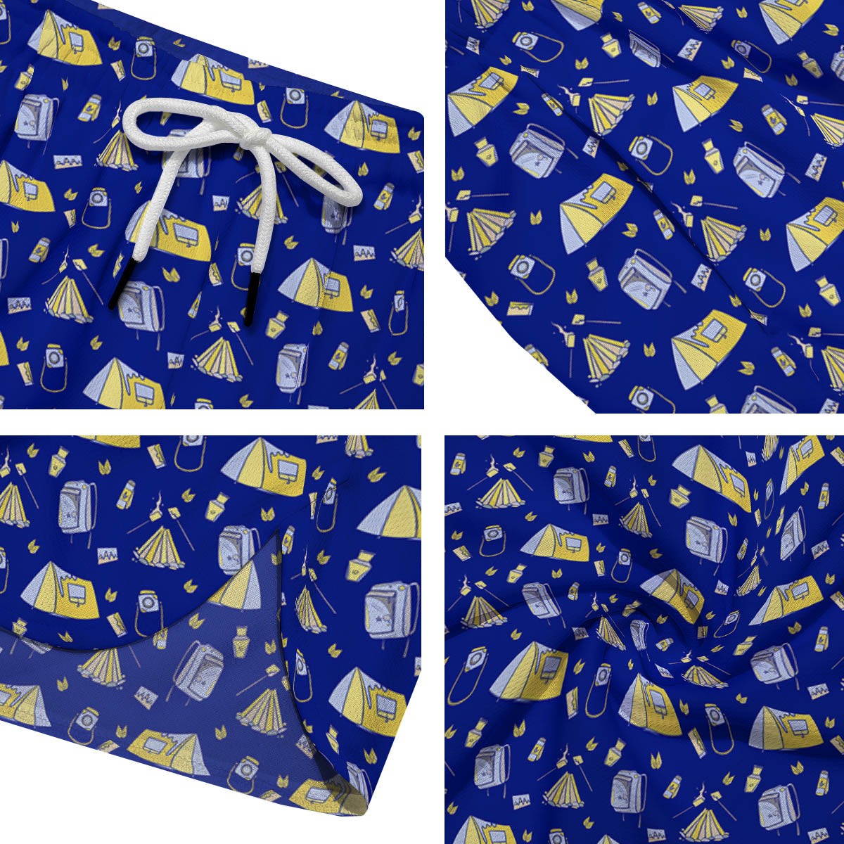 Tent Camping Print Pattern Men's Running Shorts-grizzshop