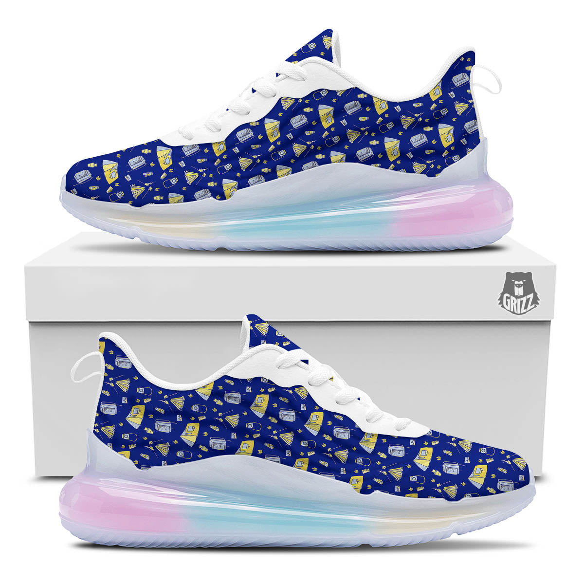 Tent Camping Print Pattern Running Sneakers-grizzshop