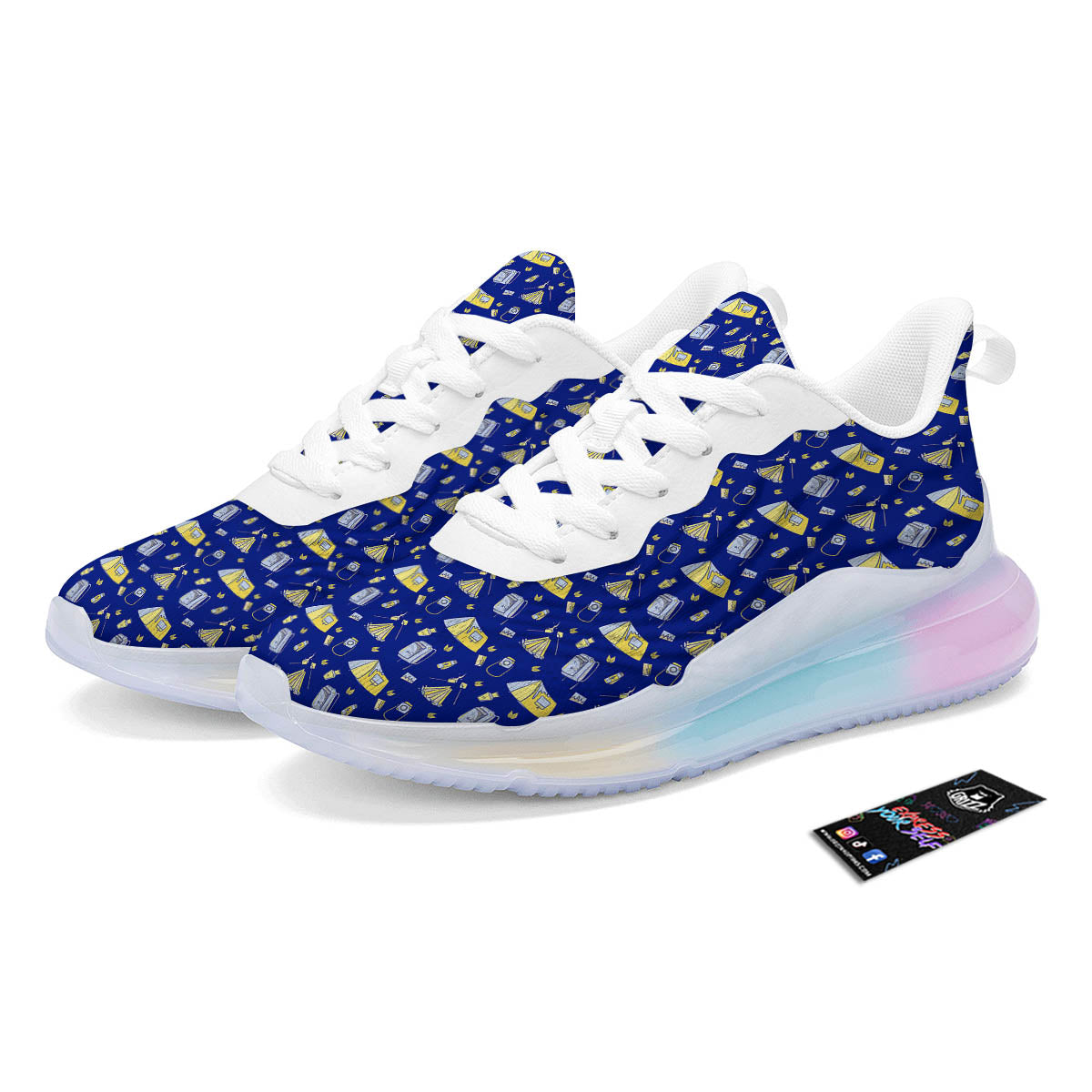 Tent Camping Print Pattern Running Sneakers-grizzshop