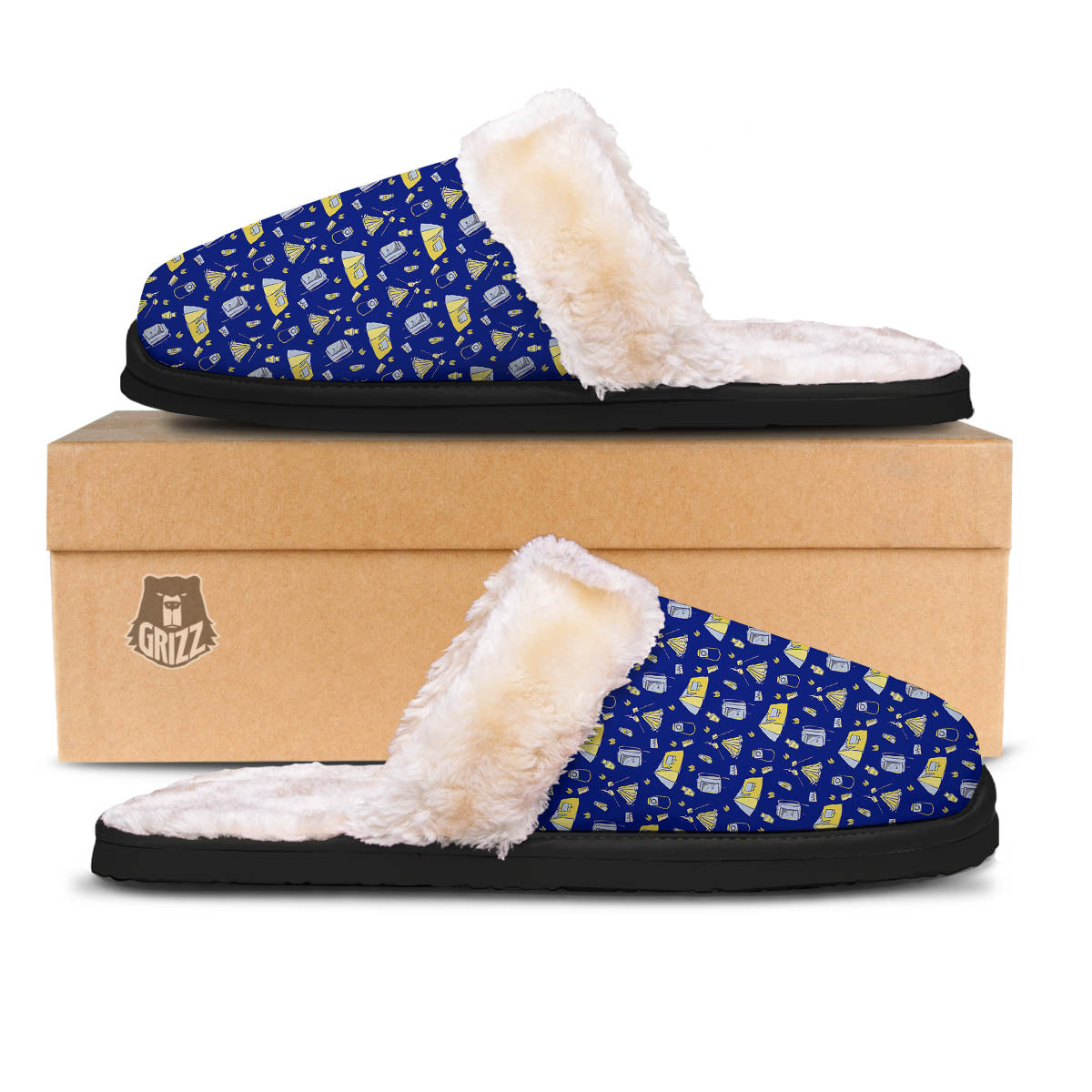 Tent Camping Print Pattern Slippers-grizzshop