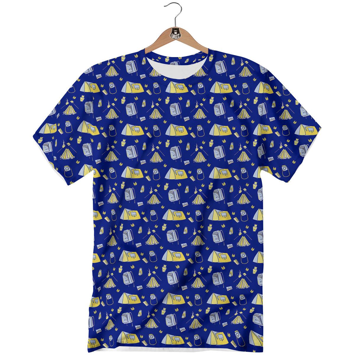Tent Camping Print Pattern T-Shirt-grizzshop