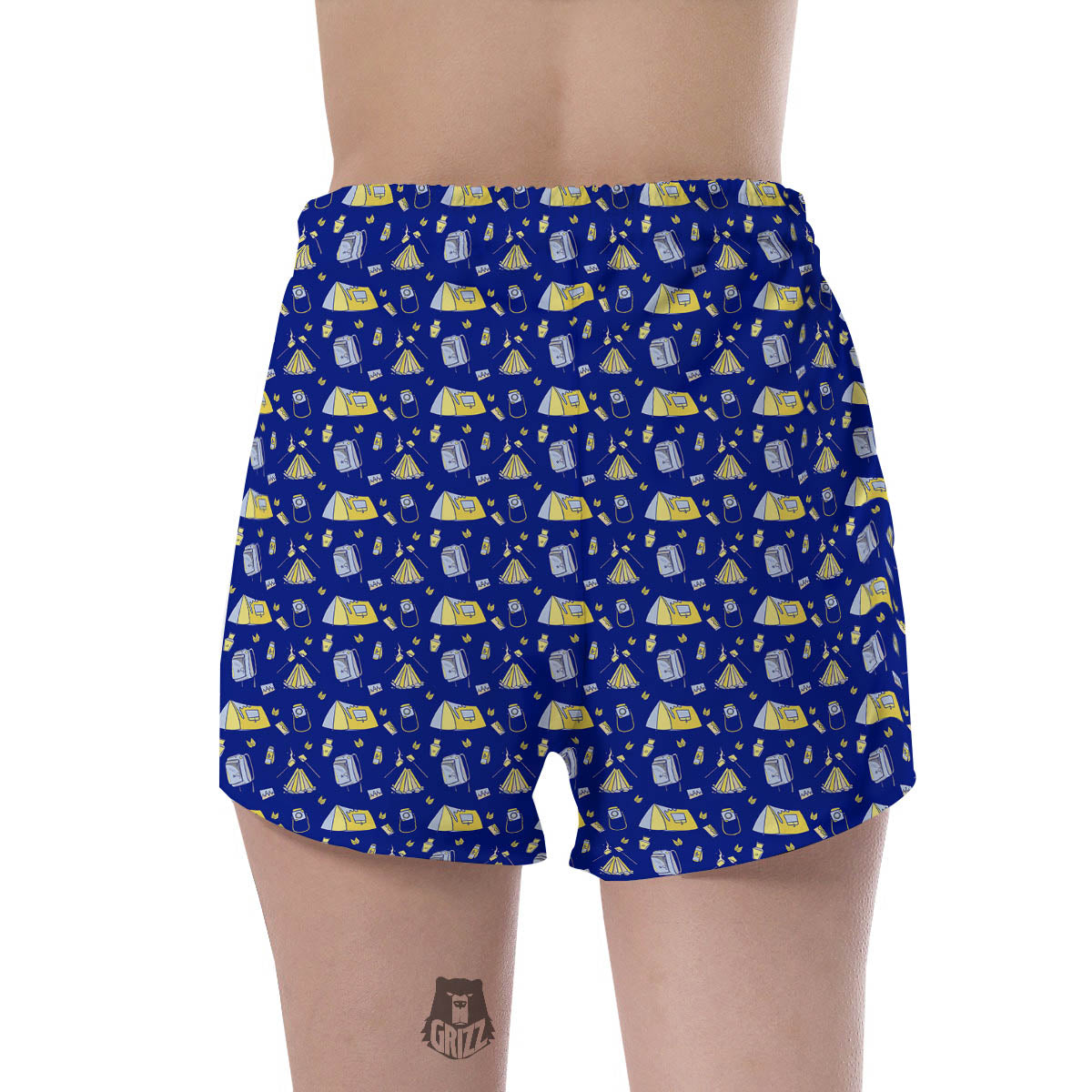 Tent Camping Print Pattern Women's Shorts-grizzshop