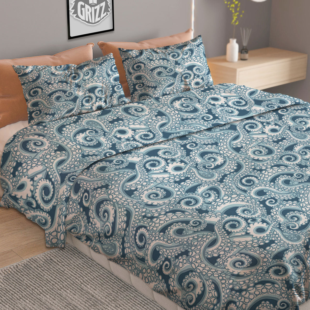 Symbols Egyptian Print Pattern Duvet Cover Bedding Set