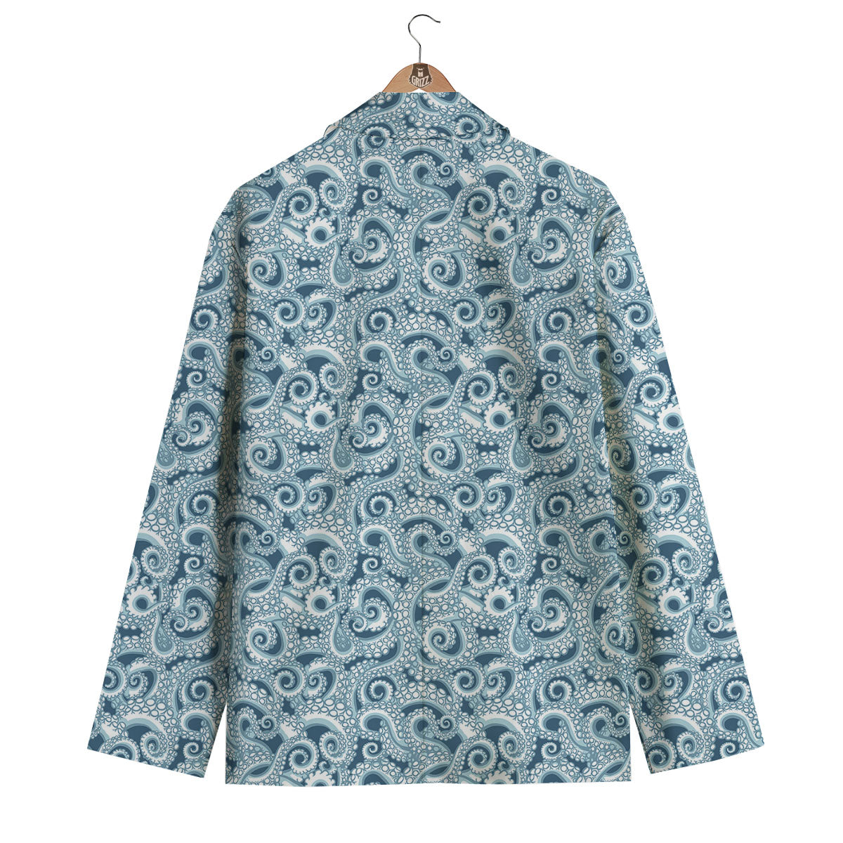 Tentacles Octopus Blue Print Pattern Men's Blazer-grizzshop