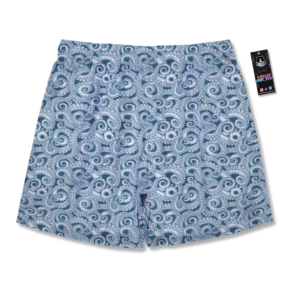Tentacles Octopus Blue Print Pattern Men's Running Shorts-grizzshop