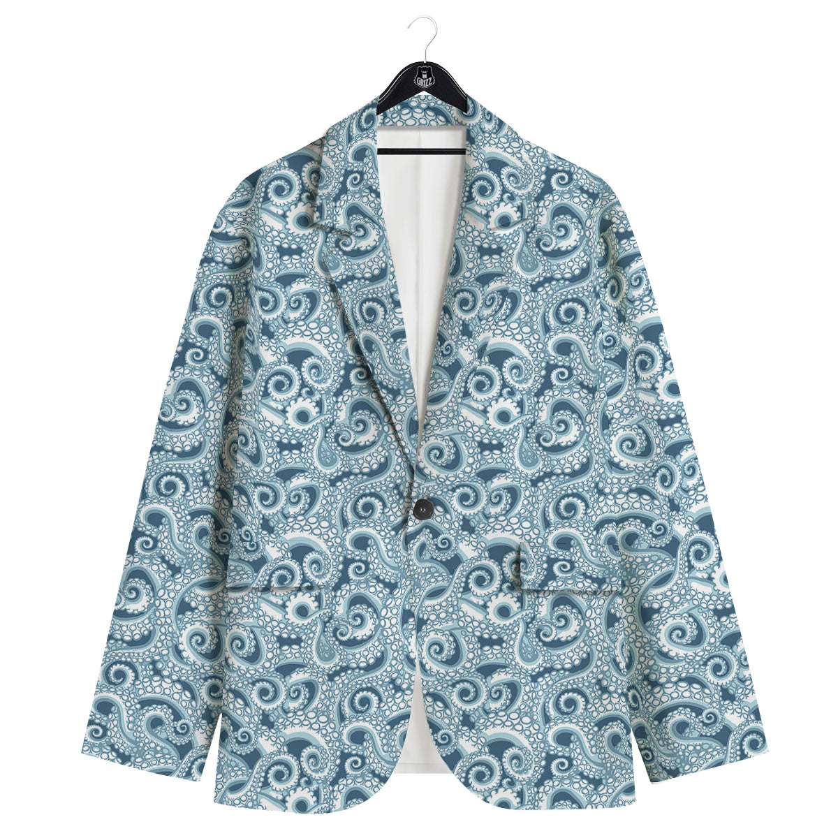 Tentacles Octopus Blue Print Pattern Men's Sport Coat-grizzshop