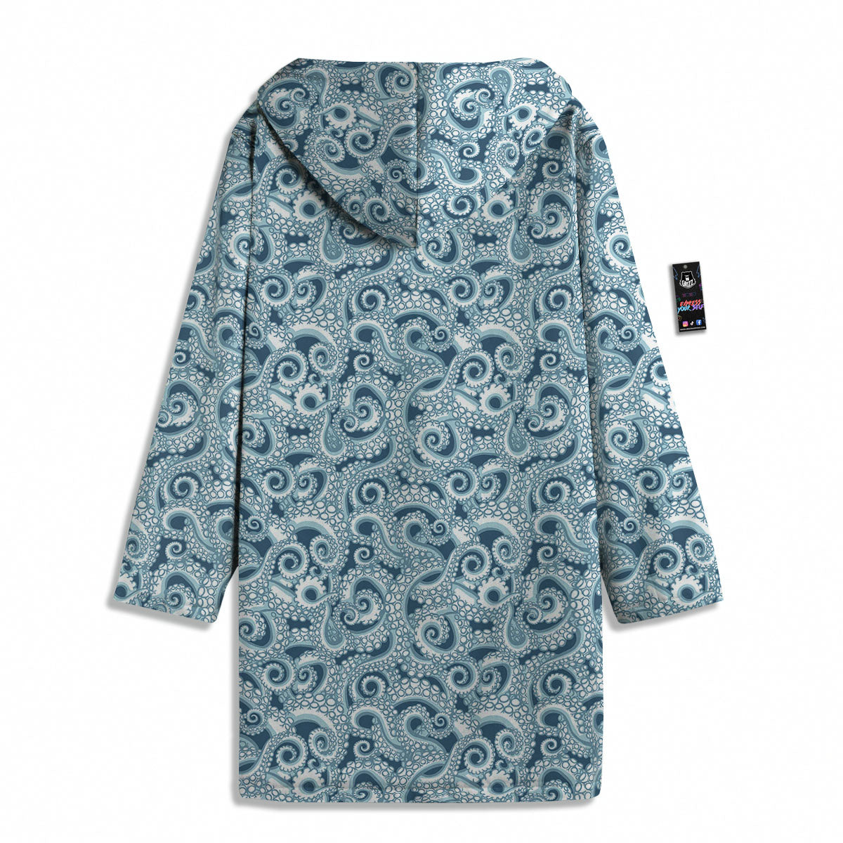Tentacles Octopus Blue Print Pattern Men's Windbreaker Jacket-grizzshop