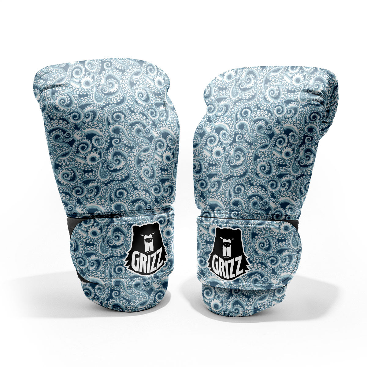 Tentacles Octopus Blue Print Pattern Pro Boxing Glove