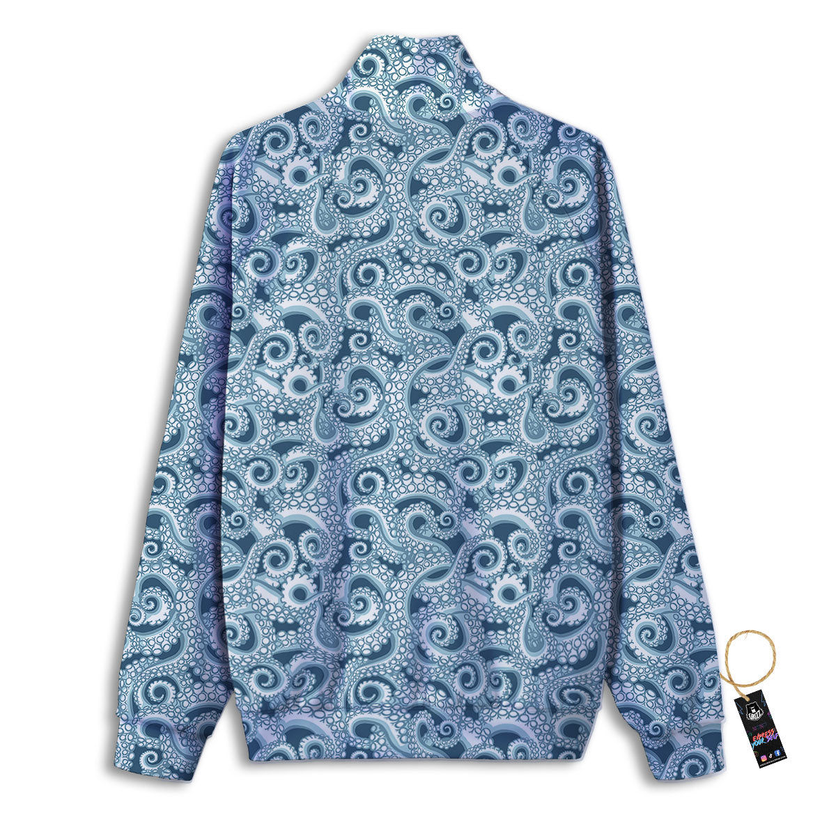 Tentacles Octopus Blue Print Pattern Track Jacket-grizzshop