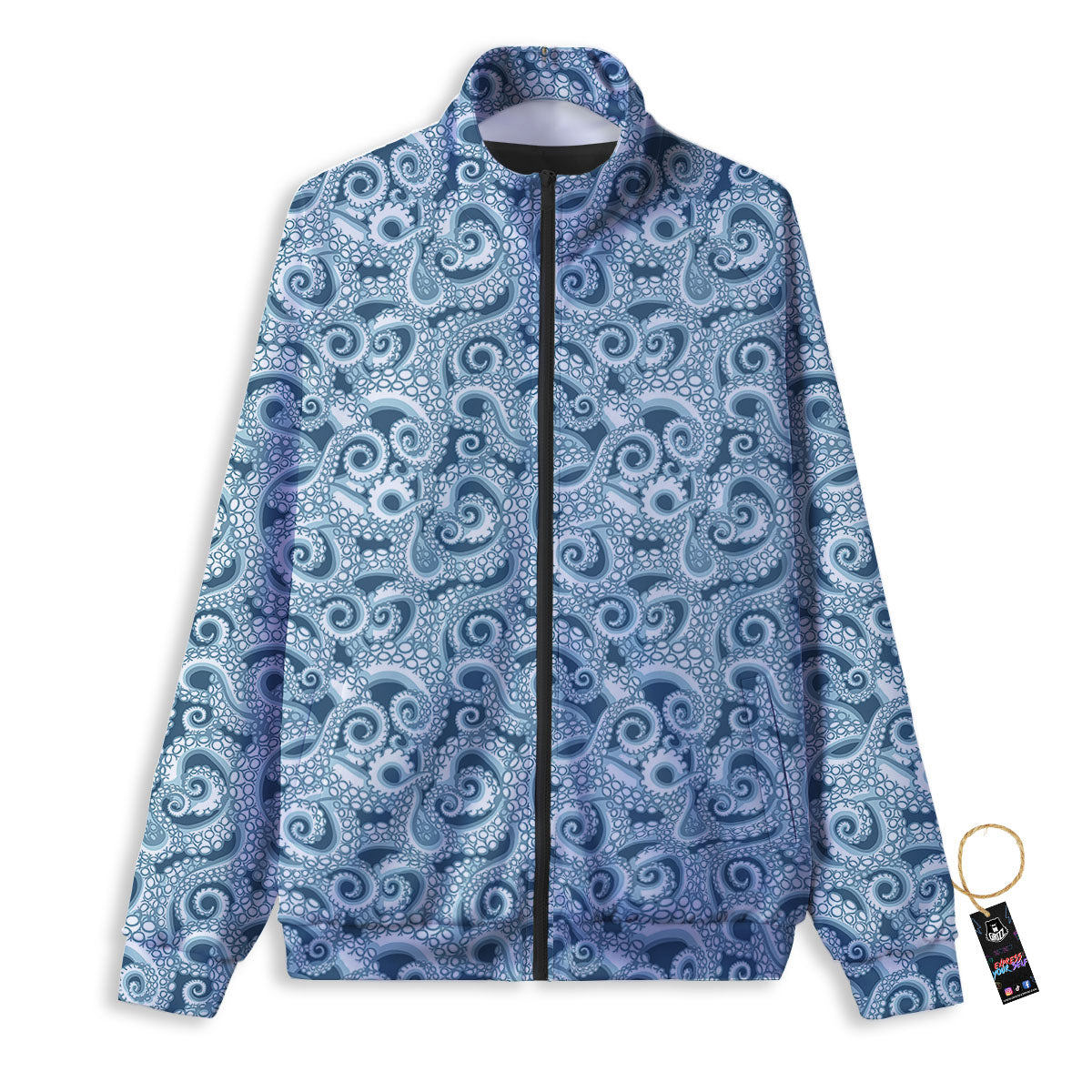 Tentacles Octopus Blue Print Pattern Track Jacket-grizzshop