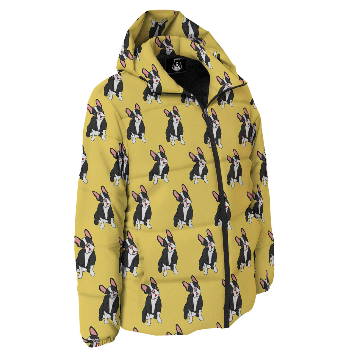 Terrier Boston Yellow Print Pattern Down Jacket-grizzshop