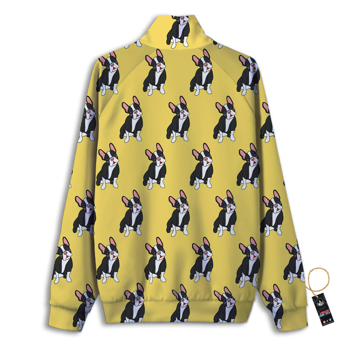 Terrier Boston Yellow Print Pattern Track Jacket-grizzshop