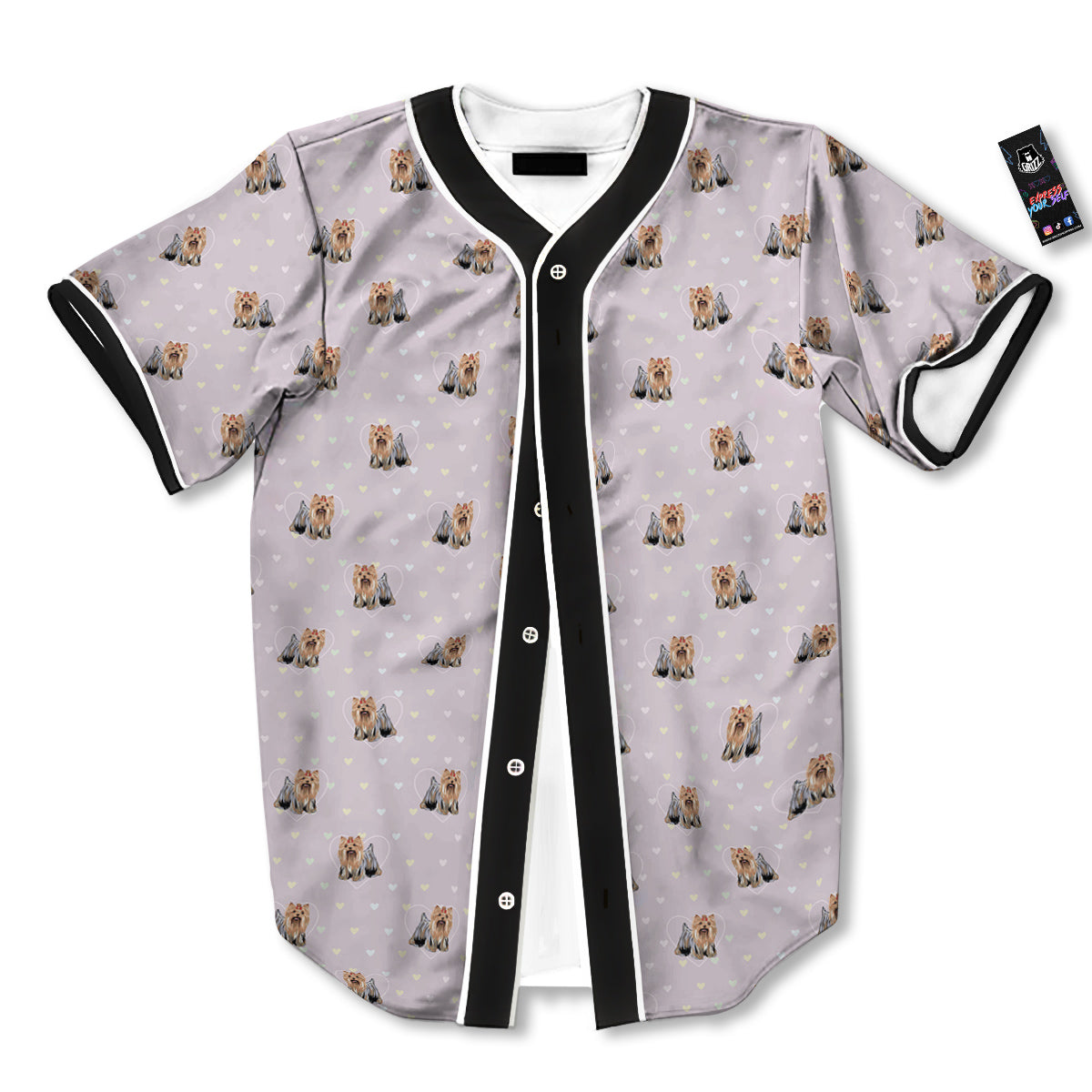 Terrier Yorkshire Cute Print Pattern Baseball Jersey-grizzshop