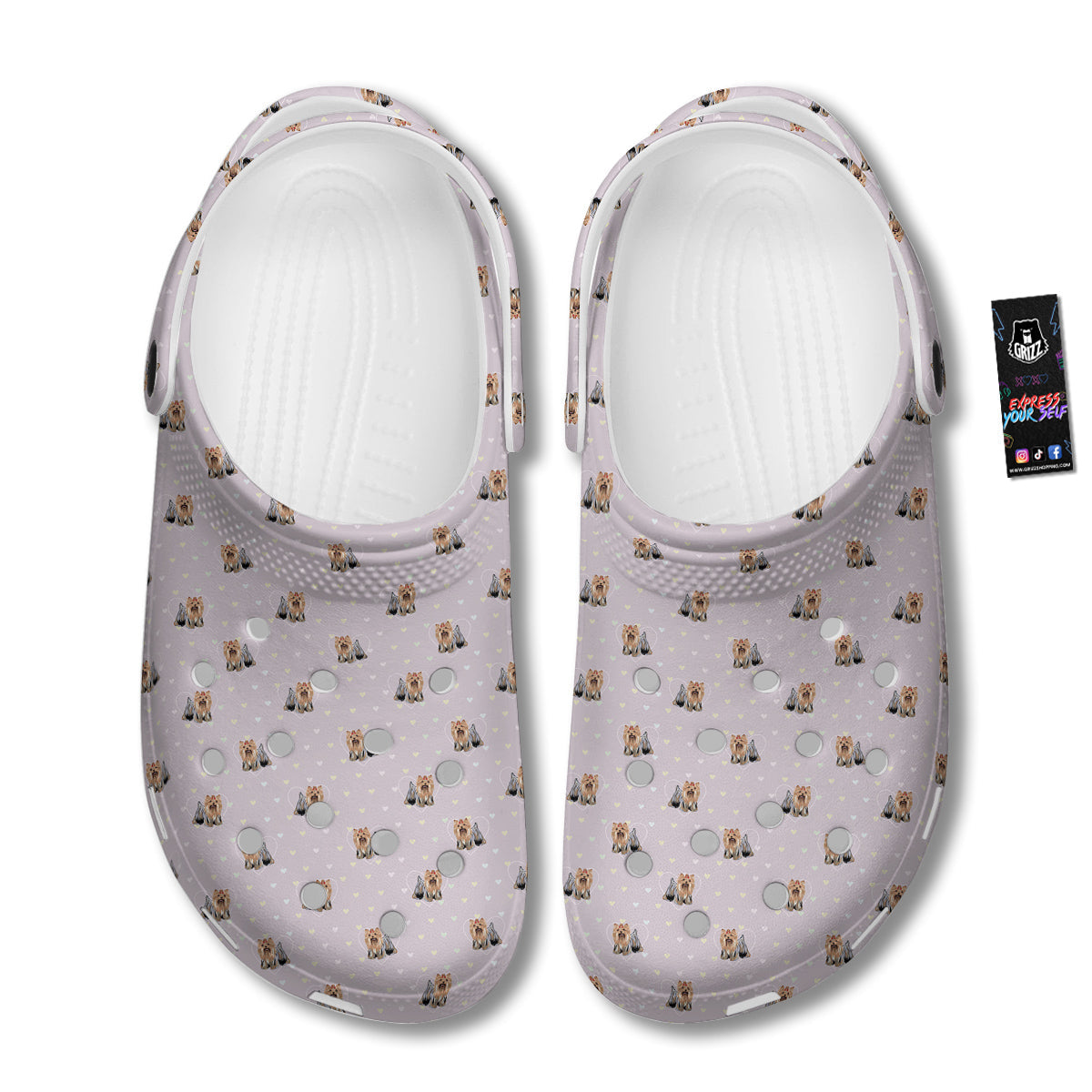 Terrier Yorkshire Cute Print Pattern Clog-grizzshop