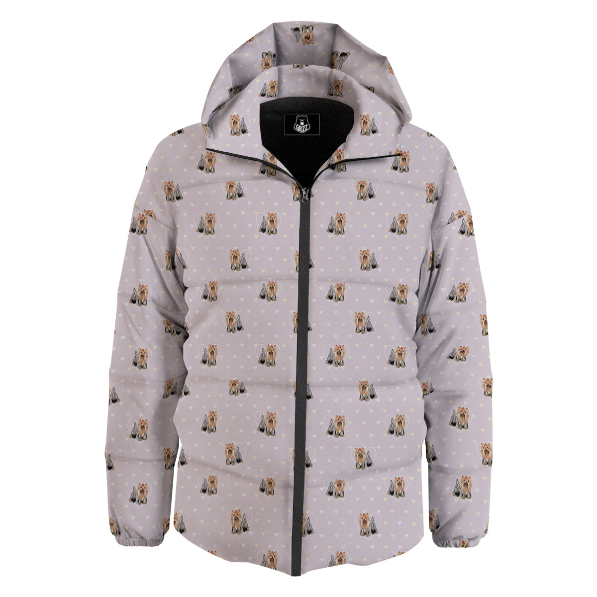 Terrier Yorkshire Cute Print Pattern Down Jacket-grizzshop