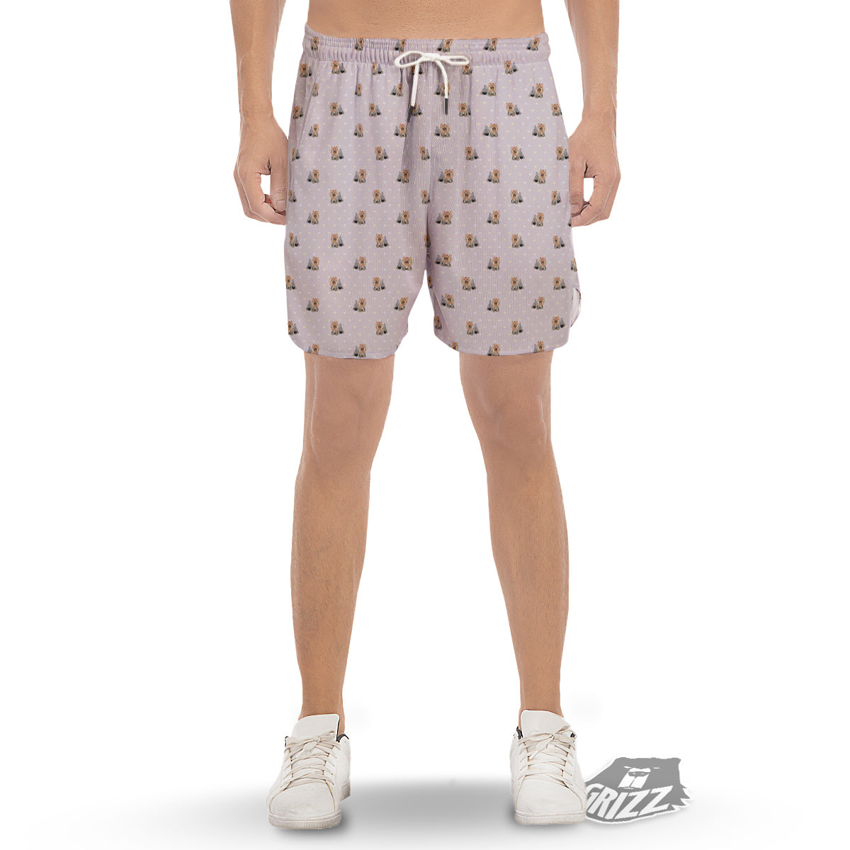 Terrier Yorkshire Cute Print Pattern Men's Gym Shorts-grizzshop